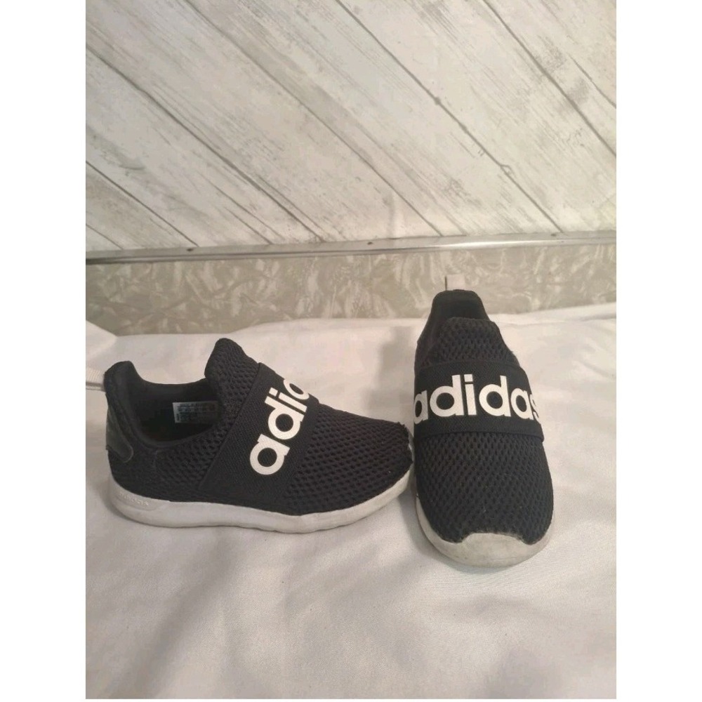 Adidas Lite Racer Adapt 4.0 Toddler Sneakers Black White Slip On Shoes Size 9K